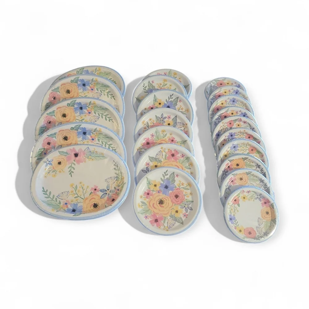 Spring Floral beautiful paper plates for parties, showers, tea parties or more!